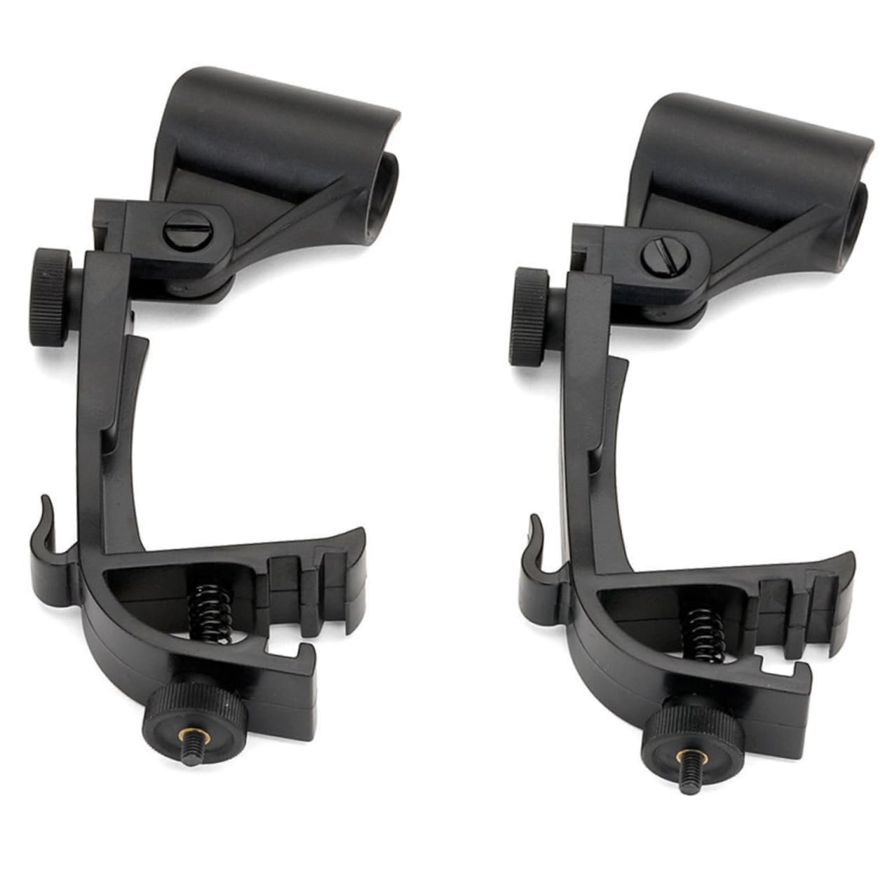 Milisten 2pcs Adjustable Shockproof Microphone Drum Clip Mount Durable Slip Holder for Microphone Gear Suitable for All Drums Easy to Use Black