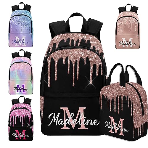 MyPupSocks Personalized Name Girl Backpack Personalized School Bags for Teens Backpack For Girls Customize School Bag