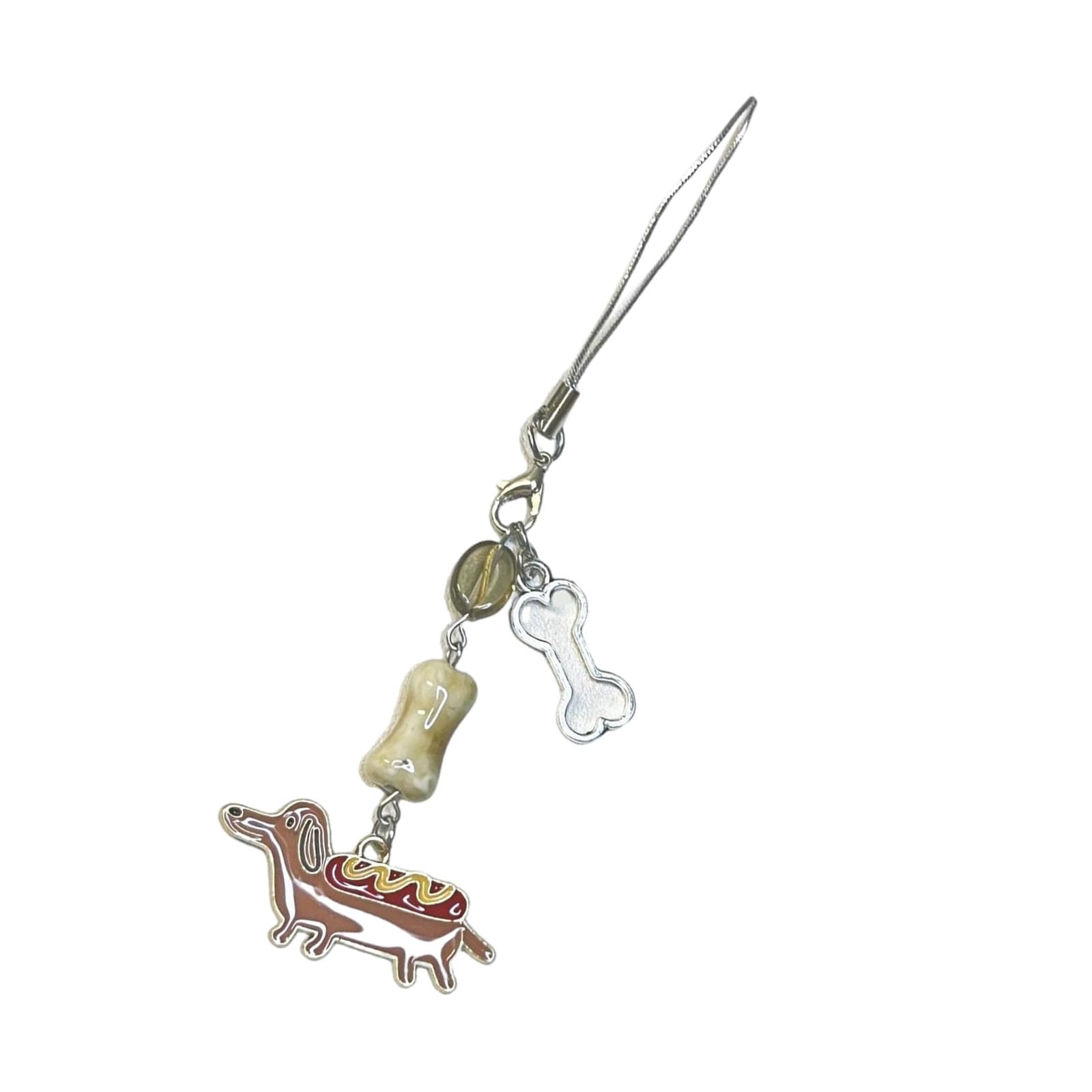 oringnat Lovely Dachshund Dog Charm Phone Chain Trendsetting Sausage Dog Phone Chain Lanyard for Adding Personality to