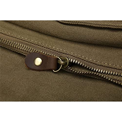 Bolso mensajero de cuero vintage para laptop 32cm verde ejército miniatura 3
