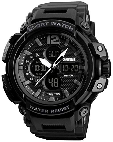 FANMIS Mens Analog Digital Sports Watches Multifunctional Military 50M Waterproof Alarm Backlight LED Watch3