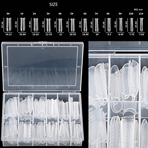 120 Pcs Clear Dual Nail Forms Set Nail Extension System Mold For Polygel Gel Acrylic Full Cover False Nail Tips With 12 Sizes Scale For Manicure Nail Art Design Salon (Style 2) #TOP5