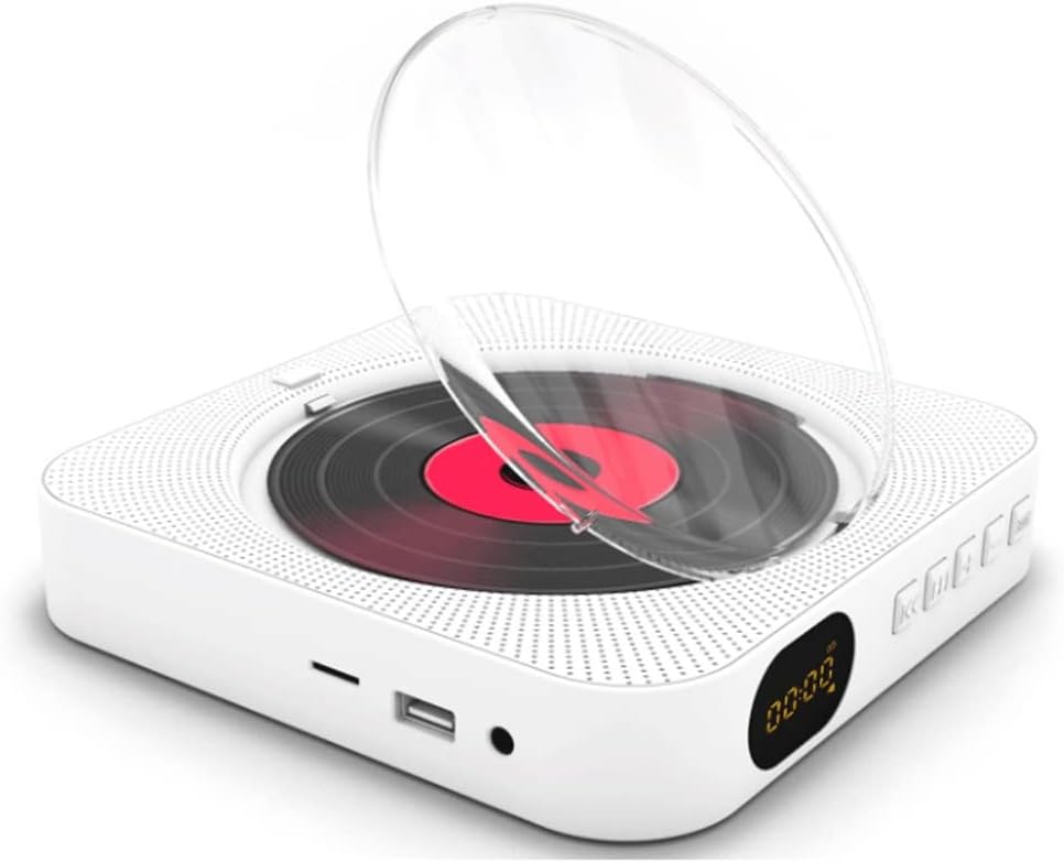 Portable CD Player Speaker Stereo LED Screen Wall Mountable Music with IR Remote Control FM Radio