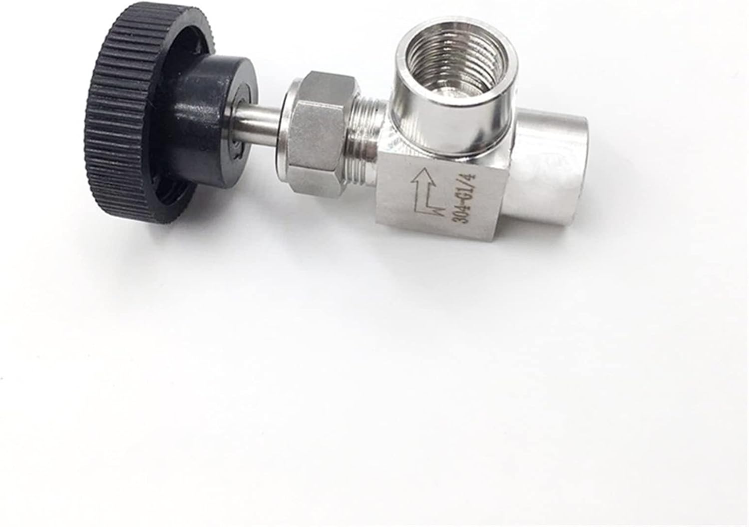 Needle Valve Adjustable Needle Valve G1/8 1/4 3/8 1/2 Inch Female Thread Right Angle 90 Degree SS304 1Pcs (Size : 1/4")