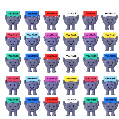 30PCS You Rock Mini Figures Motivational You Rock Mini Figures for Coworkers Encouragement Birthday Motivational Gifts for Colleague Staff Teacher