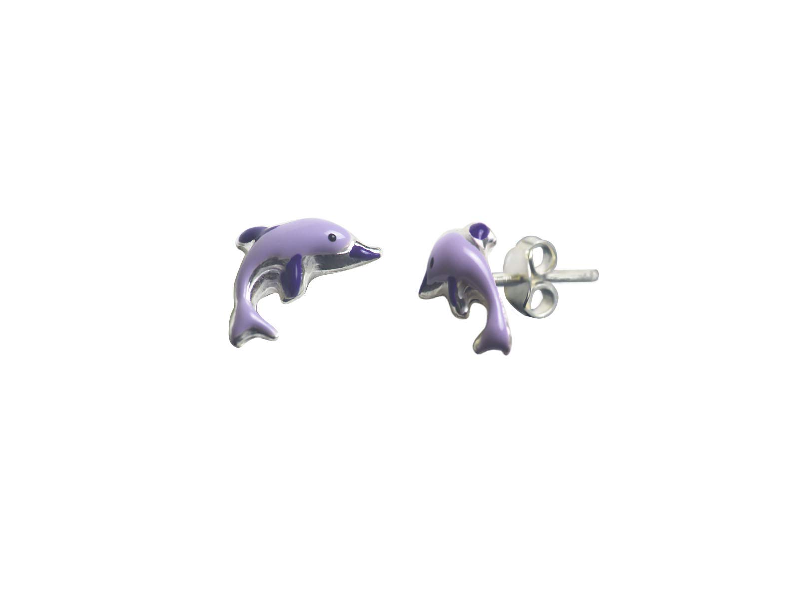 Orecchini A Cerchio Delfino In Argento 925 - Gioielli Ipoallergenici Per Donne E Ragazze - Regalo In Scatola Esclusiva