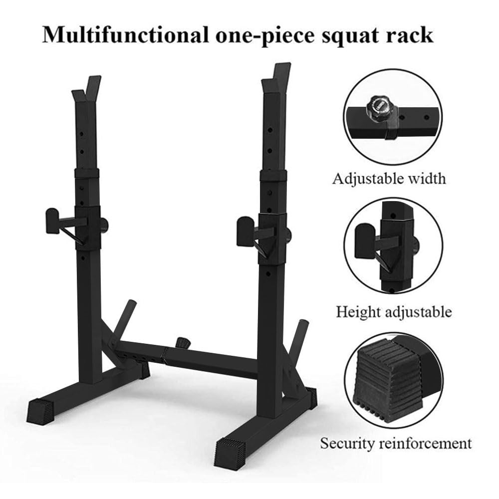 Gabbie di Squat, Candele per sollevamento pesi, Rack Squat Poggia Manubrio Regolabile 12 Livelli, Supporto per sollevamento pesi, Rack per sollevamento pesi, Carico Max.200 kg