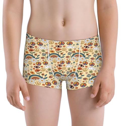 Boys' Cotton Boxer Brief Soft Underwear-70s Hippie Style