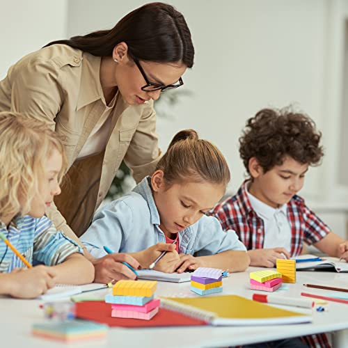 Mini notes adhésives lignées PerKoop 48 blocs de couleurs vives assorties - 7