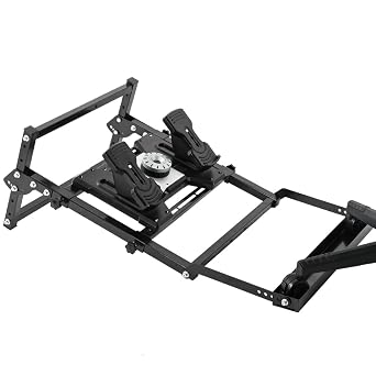 Supllueer Foldable Flight Racing Pedal Stand with Seat Slot Compatible with Logitech G29 G920 G923, Fit for Thrustmaster, Easy Storage Steering Wheel Frame, No Racing Wheel Stand Seat Pedal