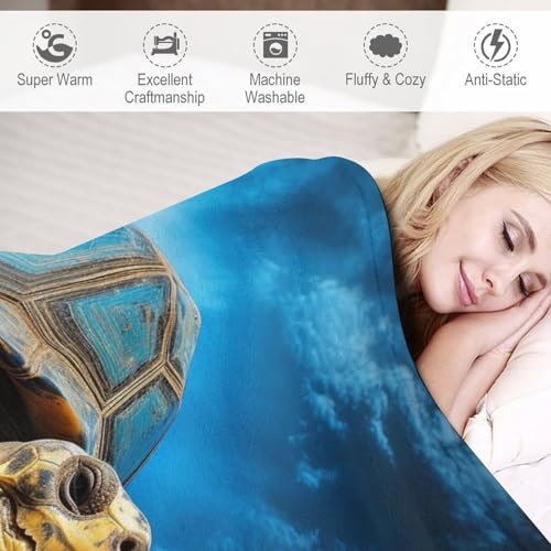 Manta de franela de tortugas marinas protectora y cálida de 130 x 150 cm para sofá 6