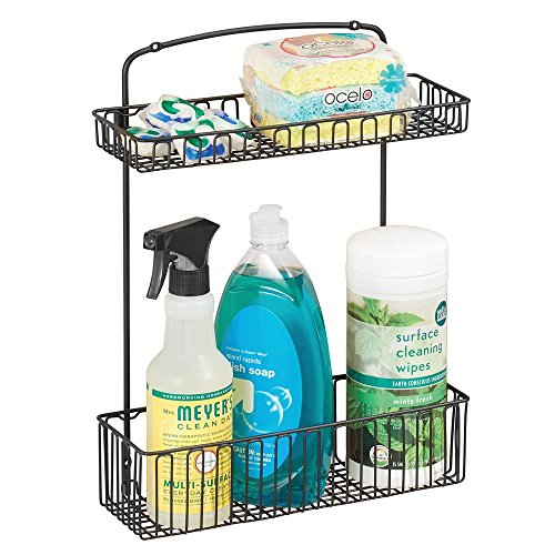 mDesign Metal Farmhouse Wall Mount Kitchen Storage Organizer Holder or Basket - Hang