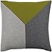 Surya Jonah Down Fill 20" Square Pillow in Green and Gray