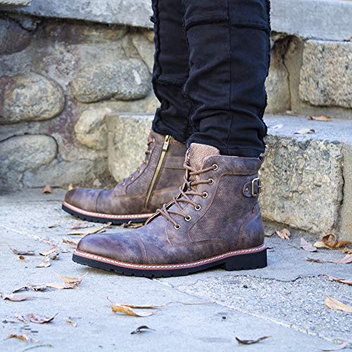 Image of Polar Fox Men's Casual Cap-Toe Ankle Boot Collection | Lace-Up Work, Combat, and Chukka Styles