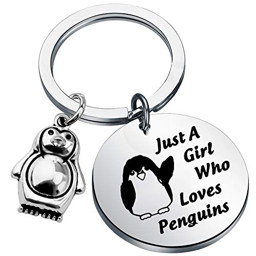 LQRI Penguin Keychain Penguin Lover Gift Just a Girl Who Loves Penguin Keychain
