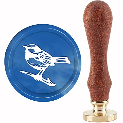 CRASPIRE Bird Wax Seal Stamp Bird Sealing Wax Stamps 30mm Retro Vintage Removable Brass Stamp Head with Wood Handle for Wedding Invitations Halloween Christmas Thanksgiving Gift Packing