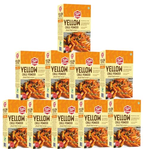 SP SPICES Yellow Chilli Powder/Peeli Mirch Powder(Pack Of 10)1 Kilograms
