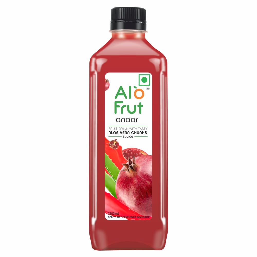 Alo Frut Annar Aloevera Chunks & Juice 150 ml (Pack of 60) - 1 Case | Fruit  Juice Mai Aloevera Chunks | Healthy Hai Isme Aloevera Hai | Ready to Serve  ...