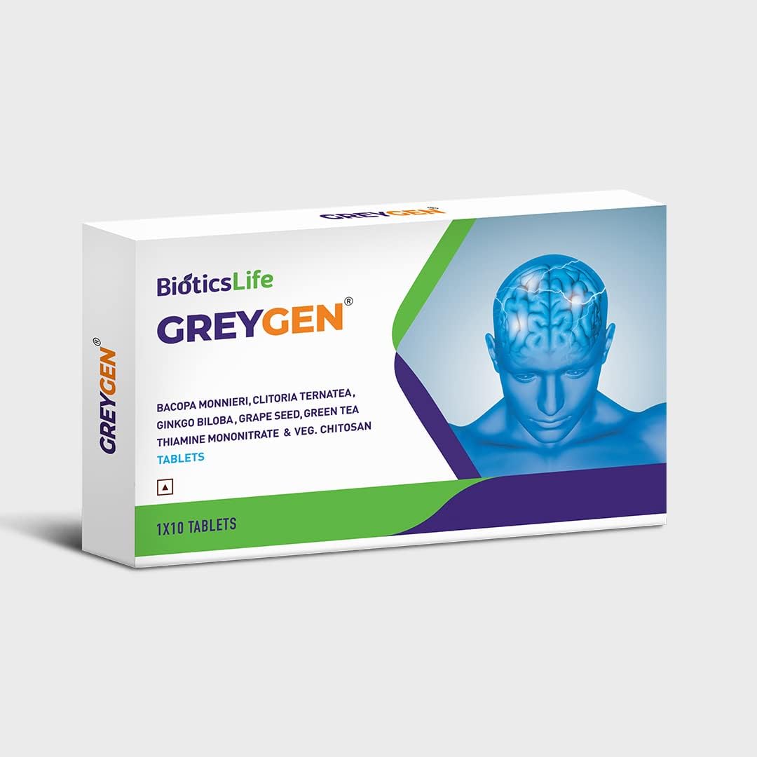 BIOTICSLIFE Greygen, Phytoactive Formula For Enhanced Memory & Sharp Thinking. Grape Seed Extract & Green Tea Extract, Pack of 60 Tablets-image-47