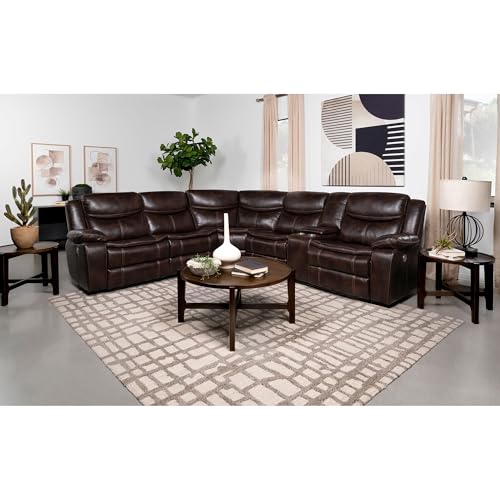 HKYUJIA Affordable Dark Brown Power Reclining Sectional Sofa with Quick Ship Delivery and Warranty...