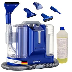 SOMMERTAL MultiCleaner WS450 5-in-1 + 1 l bekledingsreiniger, apparaat voor tapijten, trappen, kussens, bank, auto, dieren, vlekken, krachtige 450 W motor, wasstofzuiger, met accessoires,