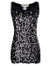Anna-Kaci Womens Sparkle & Shine Glitter Sequin Embellished Sleeveless Round Neck Tank Top, Black, XX-Large