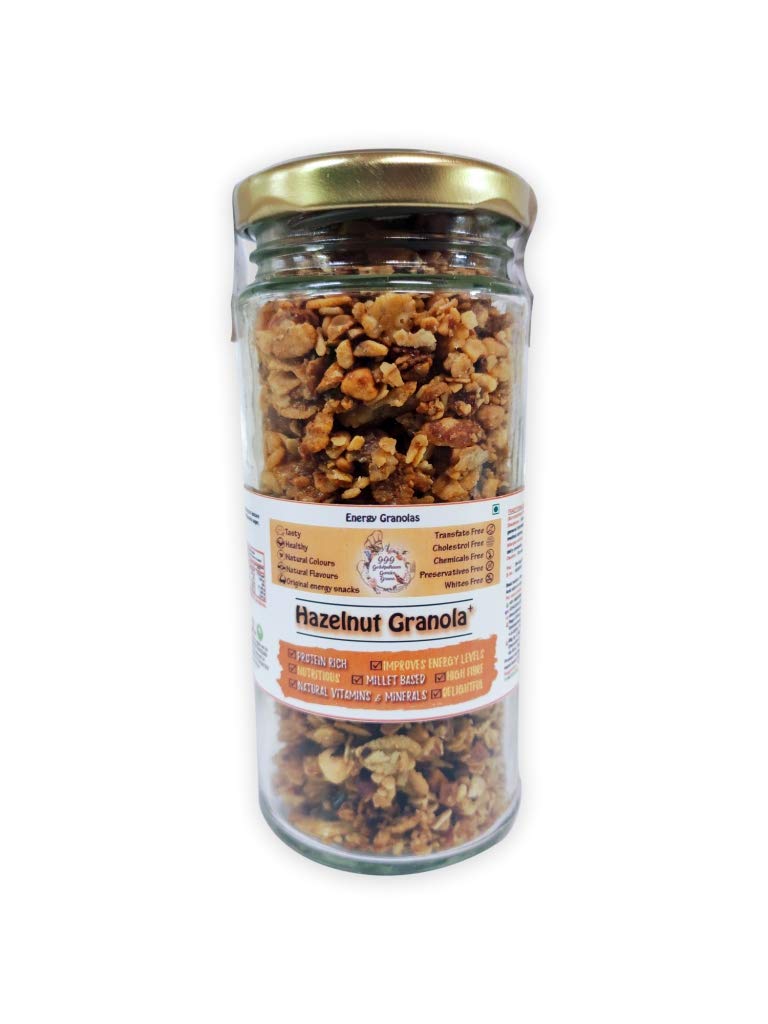 Golokadhaam Garden Greens (Andhra Pradesh) Hazelnut Granola, Energy Granolas, Millet Based Healthy Breakfast and Snacks Food - 100 Grams Each(Pack of 2)