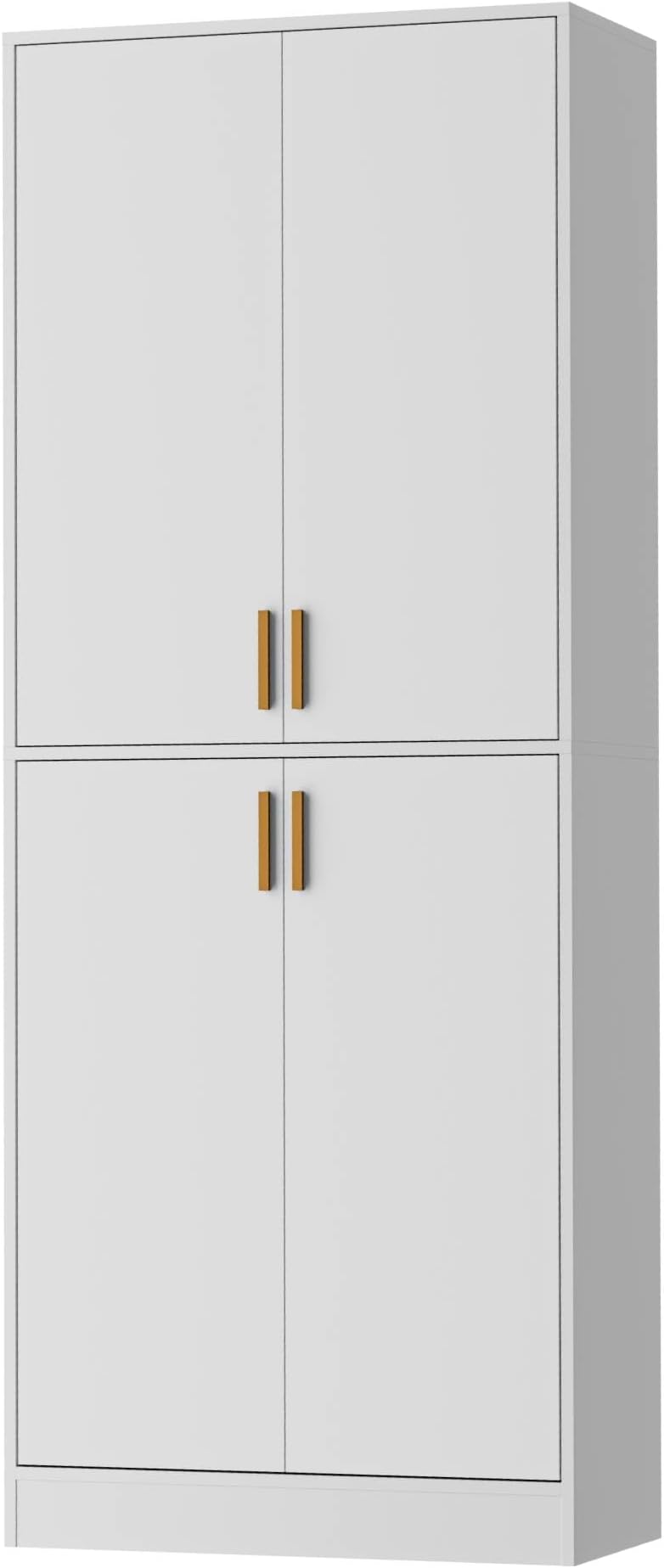 Kitchen Pantry, 71" Tall, White