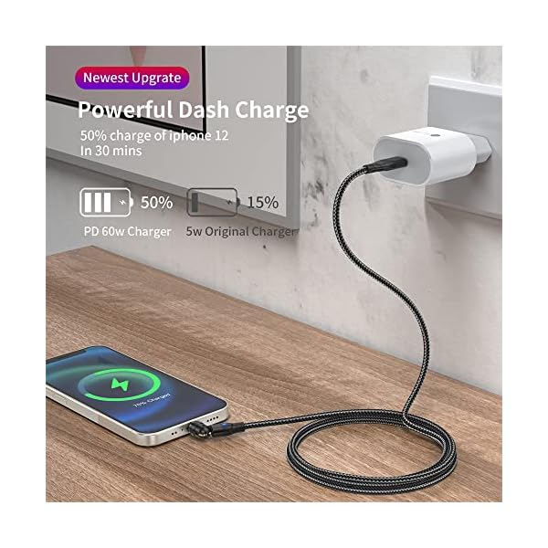 Krsende USB C Magnetisches Ladekabel 2M, 6 in 1 Magnet Kabel Schnellladung 60W, USB A/USB C auf Typ C Schnellladekabel… – Bild 8