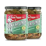SuckerPunch Gourmet 3-Pepper Fire Pickle Spears 24 Ounce, 2-Pack
