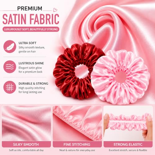Image of Mogsa Satin Silk Scrunchies for Women & Girls | Soft Elastic Hair Ties | No Hair Damage, No Crease Ponytail Holders | Stylish Hair Bands for Daily Wear, Parties & Gifting | Pack of 2