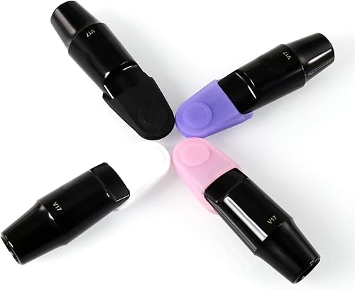 Miniatura 6 de Tapa de boquilla de gel de sílice Protector de boquilla duradera para clarinetesaxofón alto boquilla de saxo tapa protectora tamaño medio (negro)