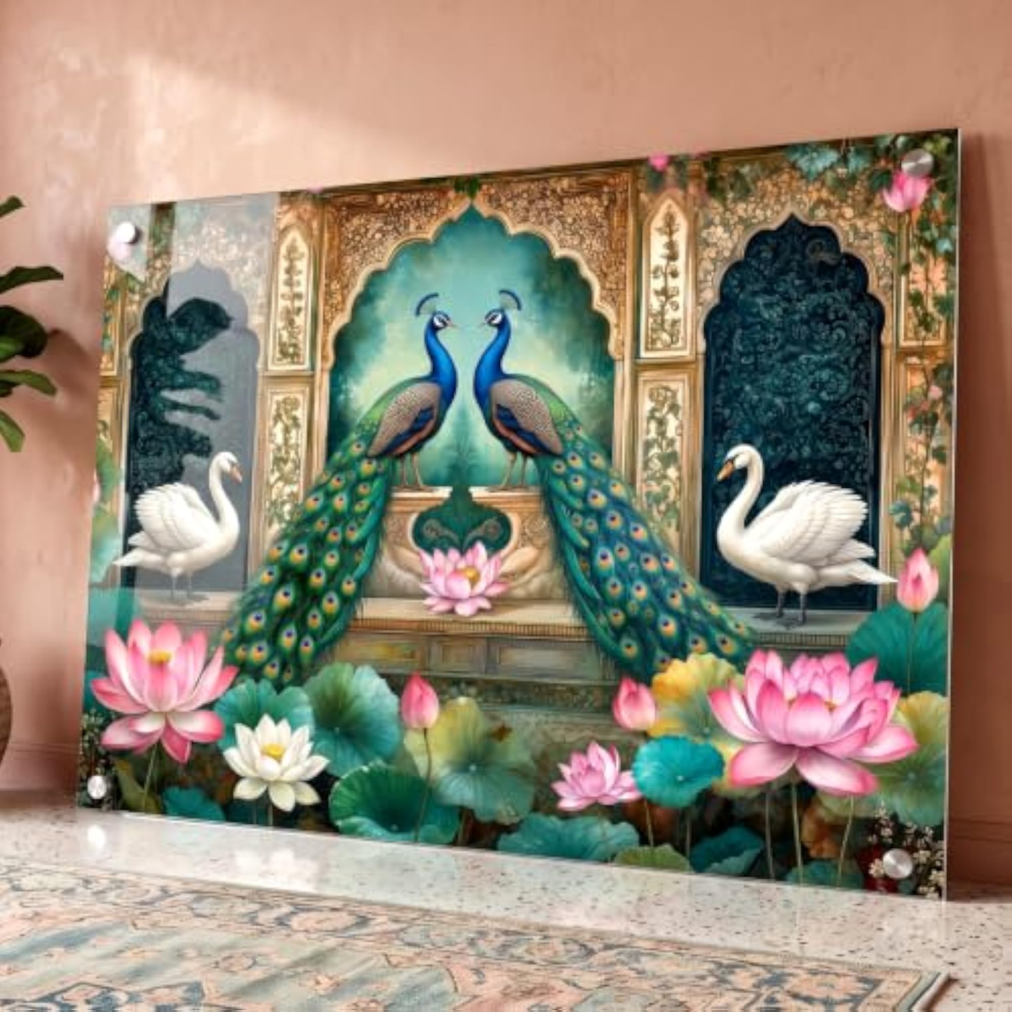 Elegant Peacock Pair Acrylic Wall Art