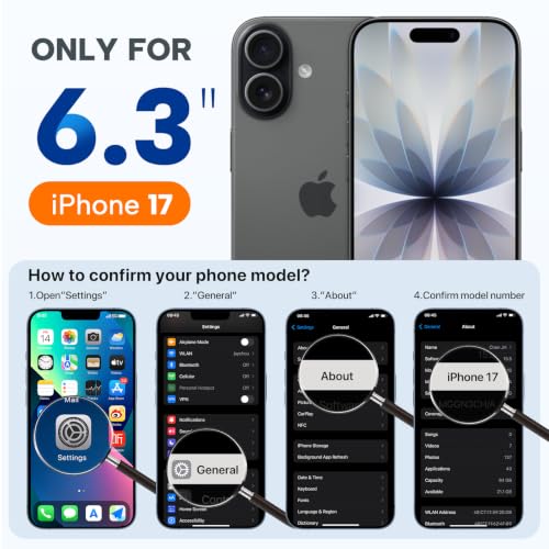 Image of Miracase Magnetic for iPhone 17 Case, Compatible with MagSafe, Integrated Silicone Camera Control Cover, 3.0mm Thicken Shockproof Drop Protection Phone Case for 17,Dark Purple