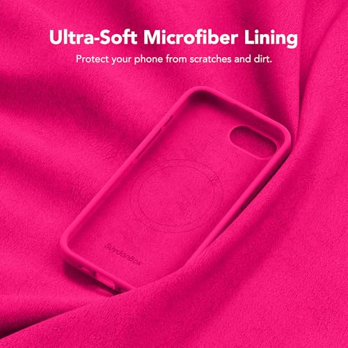 Image of Magnetic for iPhone 17e /iPhone 16e Case, Compatible with MagSafe, [Soft Anti-Scratch Microfiber Lining] Slim Silicone Shockproof Protective Phone Case for iPhone 17e /16e 6.1 inch, Hot Pink