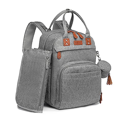Image of OUSIJOJO Diaper Bag Backpack Diaper Bags for Baby Girl Boy Baby Diaper Changing Backpacks Maternity Diaper Bags ，Grey