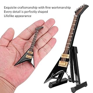 01 Guitare Miniature en Forme de V, Ornements de Guitare Affichage Artisanat de Cadeau de Guitare avec Support de… - Les Beatles, Paul McCartney, John Lennon, RIngo Starr, George Harrison 01 Guitare Miniature en Forme de V, Ornements de Guitare Affichage Artisanat de Cadeau de Guitare avec Support de… – Image 2