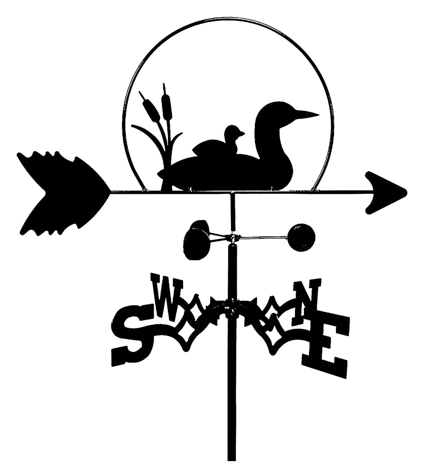 TAXXII Metal Wind Vane Outdoor weather vanes Family Farm Scene Weather Indicator Stainless Steel With Bracket Black Satin For Garden Garage Dome Barn Weat