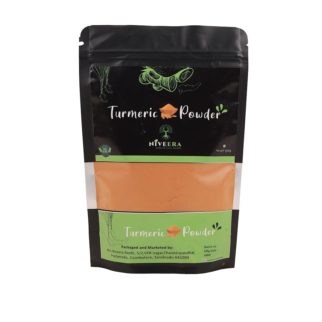 NIVEERA Turmeric Powder 100% Natural Spices Turmeric Powder 250gm Aromatic and Flavorful Spice for Cooking and Baking (B0D9MQ6JZG) Amazon Price History, Amazon Price Tracker