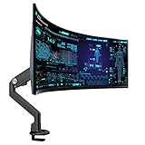 AVLT Single 13'-38' Monitor Arm Desk Mount fits One Flat/Curved/Ultrawide Monitor Full Motion Height Swivel Tilt Rotation Adjustable Monitor Arm - VESA/C-Clamp/Cable Management