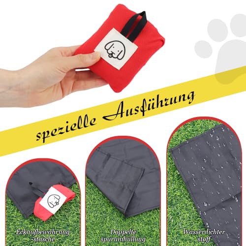 FIDWALL Outdoor wasserdichte Haustierdecke, entfaltet 110 x 70 cm, faltet sich zu einer extra kleinen (7x9x4 cm) Haustier-Reisematte, aus Nylon, tragbare Campingdecke für Haustiere unterwegs, mit Kotb