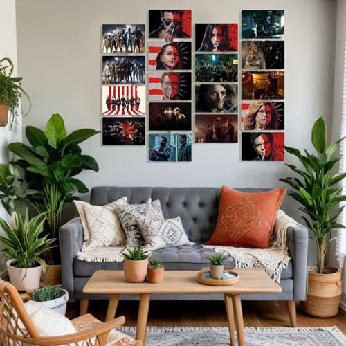 Image of ATEVON The Boys Wall Poster Set - Pack of 18 Unframed 6x4 Inch Wall Collage Prints for Web Series Fans, Stylish Home Room Decor for Bedroom, Dorm, Office, and Man Cave