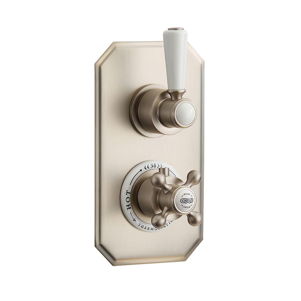 Milano Elizabeth 2 Outlet Concealed Diverter Thermostatic Mixer Shower Valve - Brushed Nickel