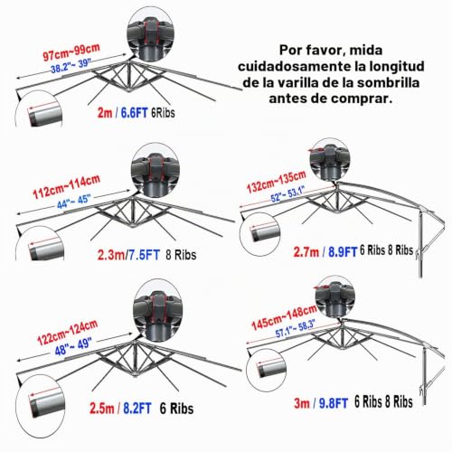 Cubierta de repuesto para sombrilla de 3 metros: solucione la lona rota de su patio 8