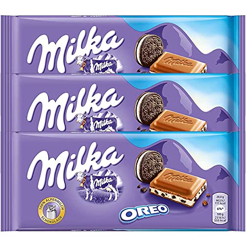 Image of Milka Oreo Milk Chocolate Bar Pouch, 3 X 100 G - 300 Gm