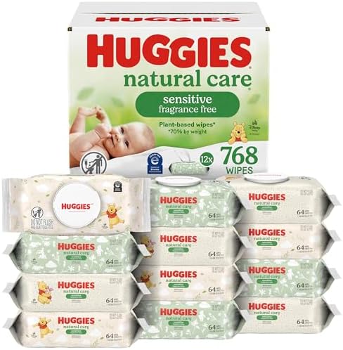 Natural Care Sensitive Baby Wipes, Unscented,