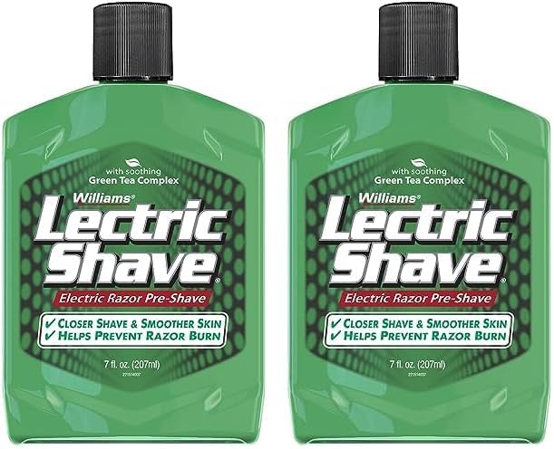 Williams Lectric Shave, Electric Razor Pre-Shave, 7 Ounce (Pack of 2)