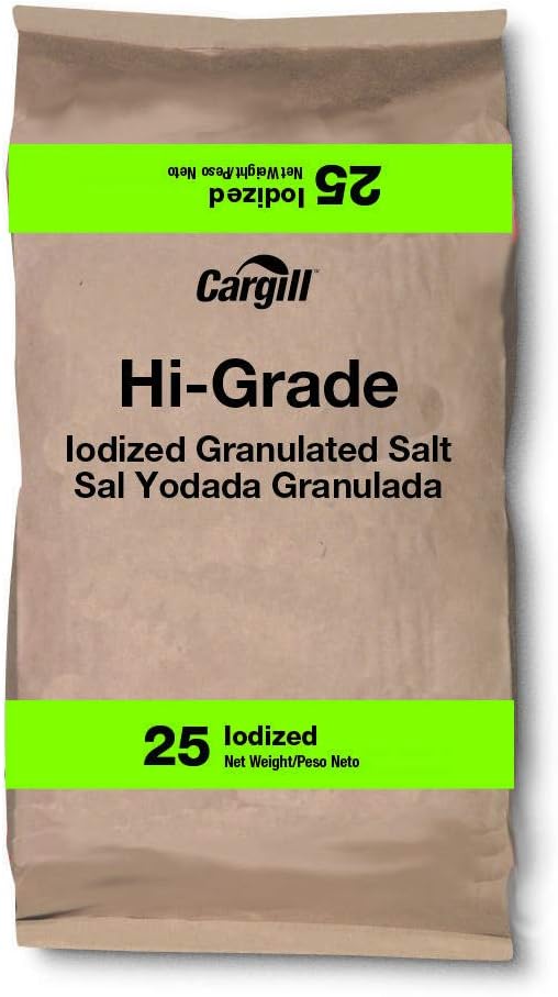 Cargill Diamond Crystal Iodized Hi Grade Evaporated Salt 25 Pound - 1 each.