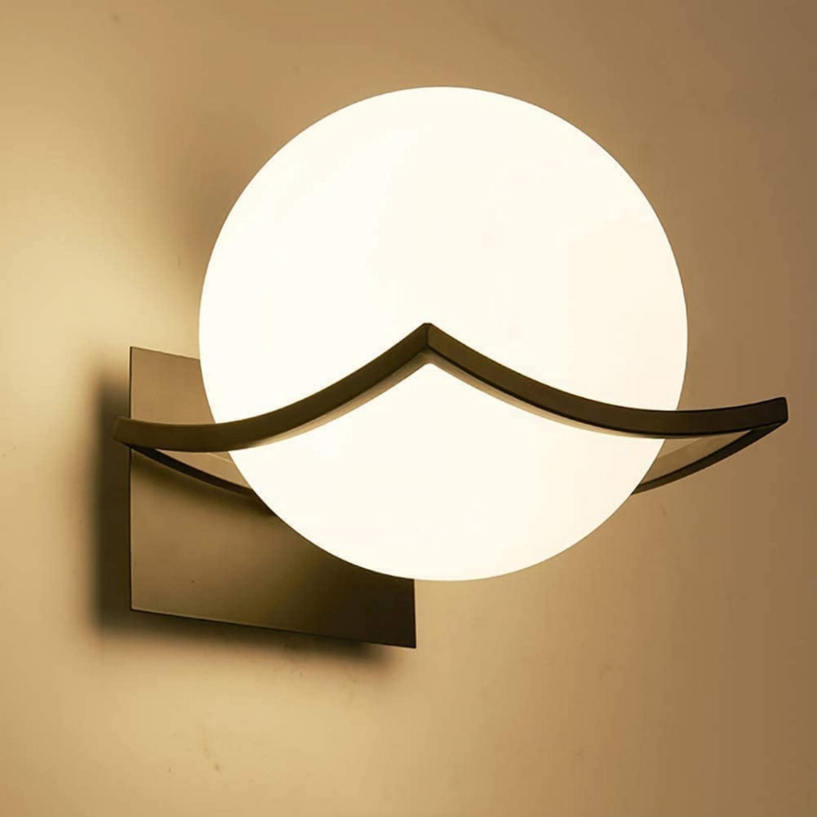 HYJAUSXB Wall Lamps Sconces Light Glass Sconce Bedside Lamp - Indoor, with Lampshade E27 Base Compatible Bedroom Corridor,Black Decor