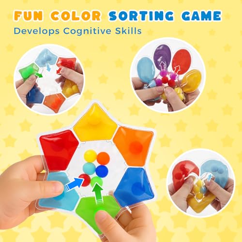 Image of LovesTown 6PCS Color Sorting Toys, Sensory Fidget Toys for Kids Color Matching Game Travel Essenstial Birthday Gifts Goodie Bags